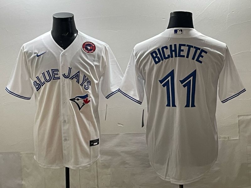 Men 2025 Toronto Blue Jays #11 Bichette White Game Nike MLB Jersey style 05